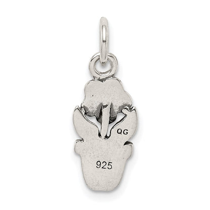 Sterlingsilber Antik Blume in A Pot Charm