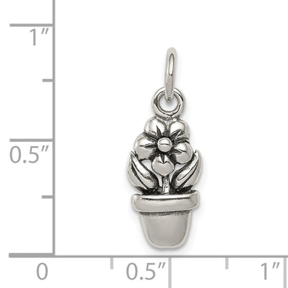Sterlingsilber Antik Blume in A Pot Charm
