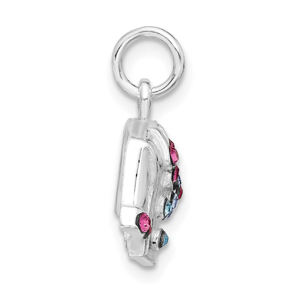 Sterlingsilber Blau & Rosa Kristall Blume Jacke Charm