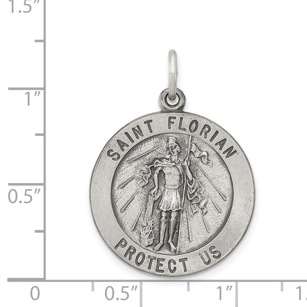 Sterlingsilber Antikisiert Saint Florian Medaille