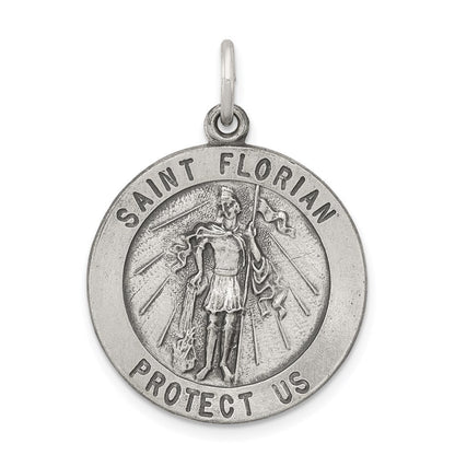 Sterlingsilber Antikisiert Saint Florian Medaille