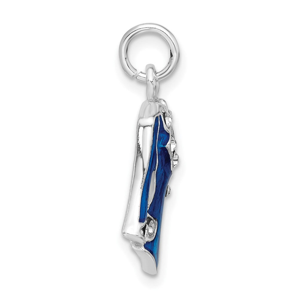 Sterlingsilber Blau Emailliert und Kristall Jacke Charm