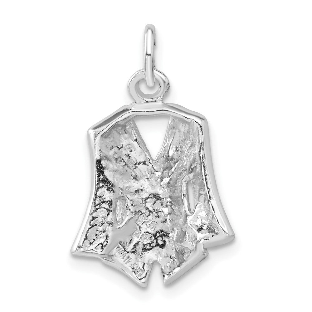 Sterlingsilber Blau Emailliert und Kristall Jacke Charm