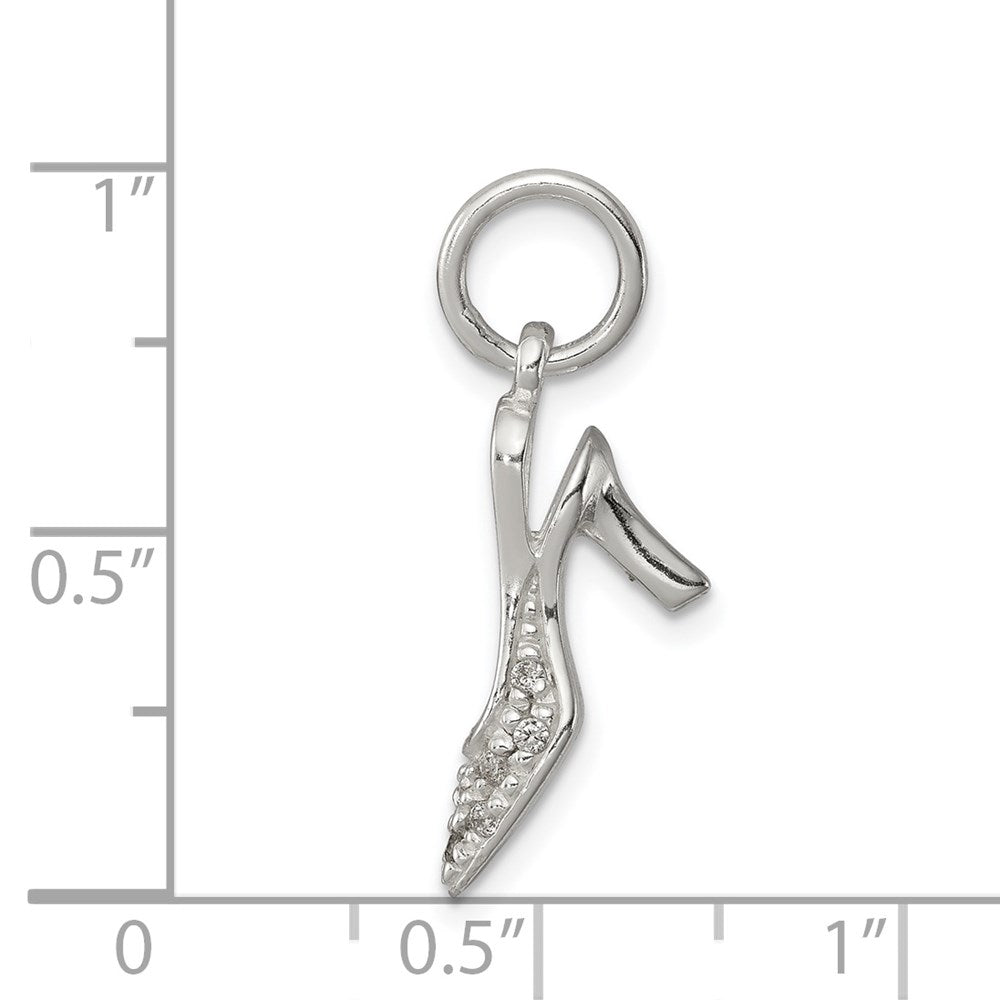 Sterlingsilber Zirkonia Hoch Heel Charm