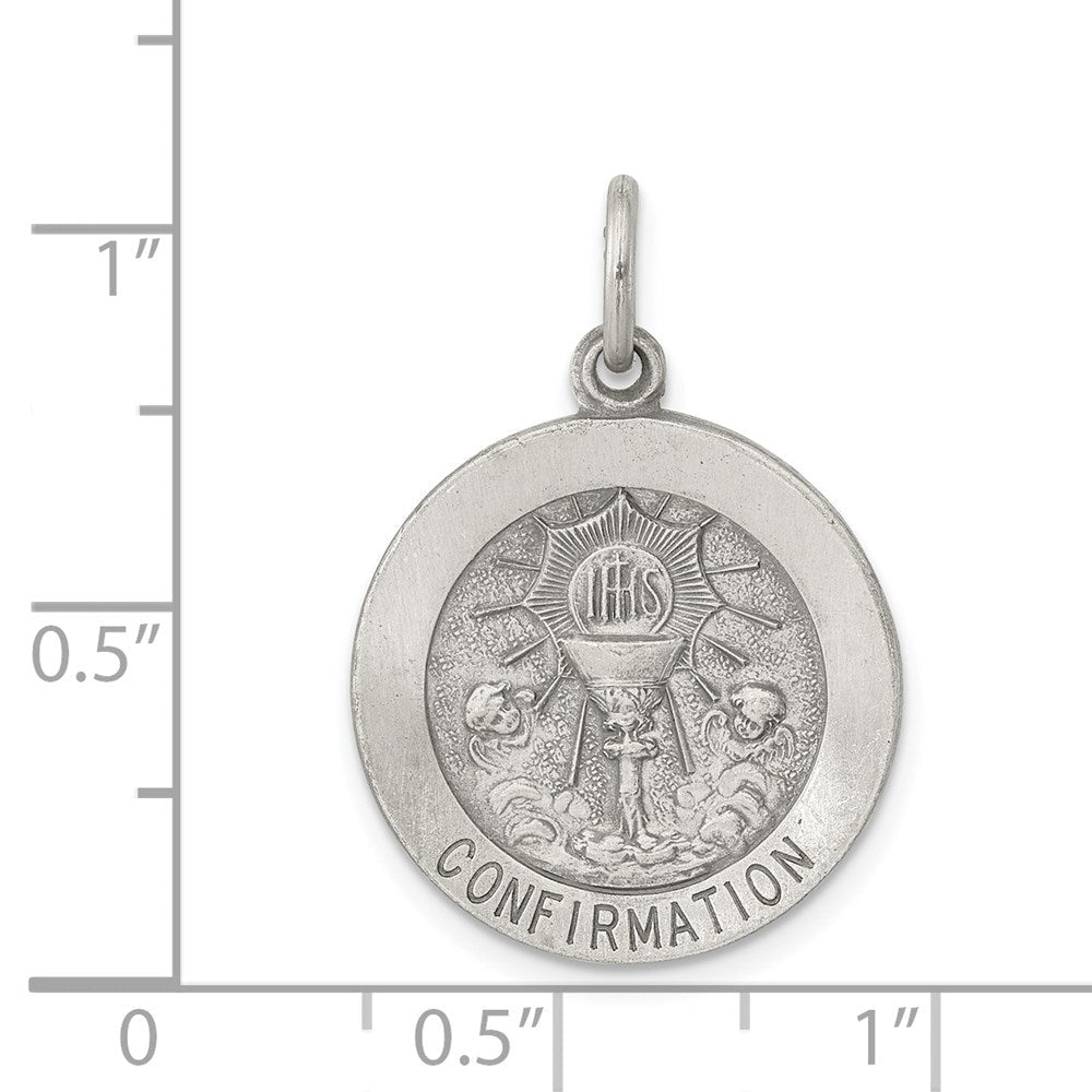 Sterlingsilber Antikisiert Firmung Medaille Charm