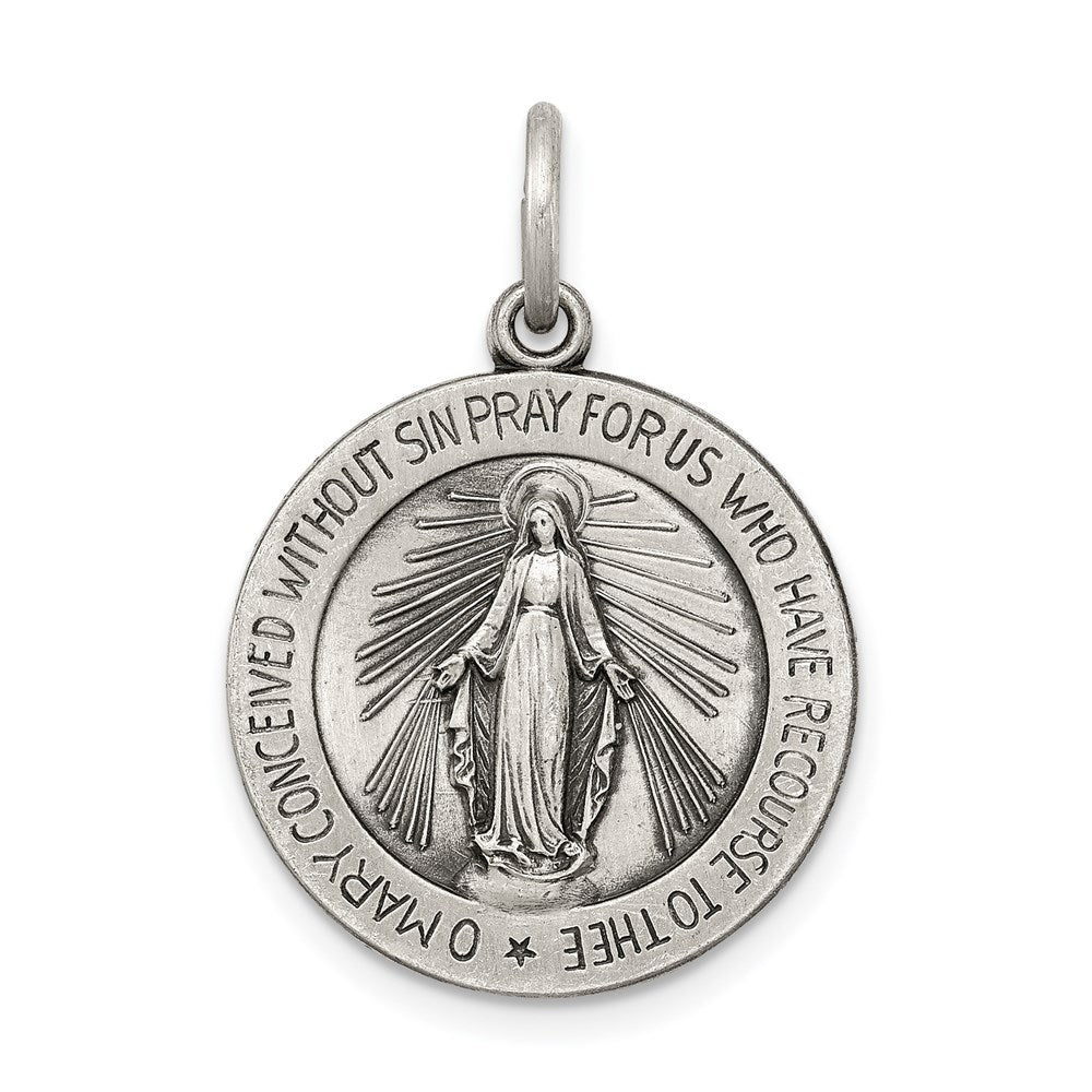 Sterlingsilber Antikisiert Wundertätig Medaille