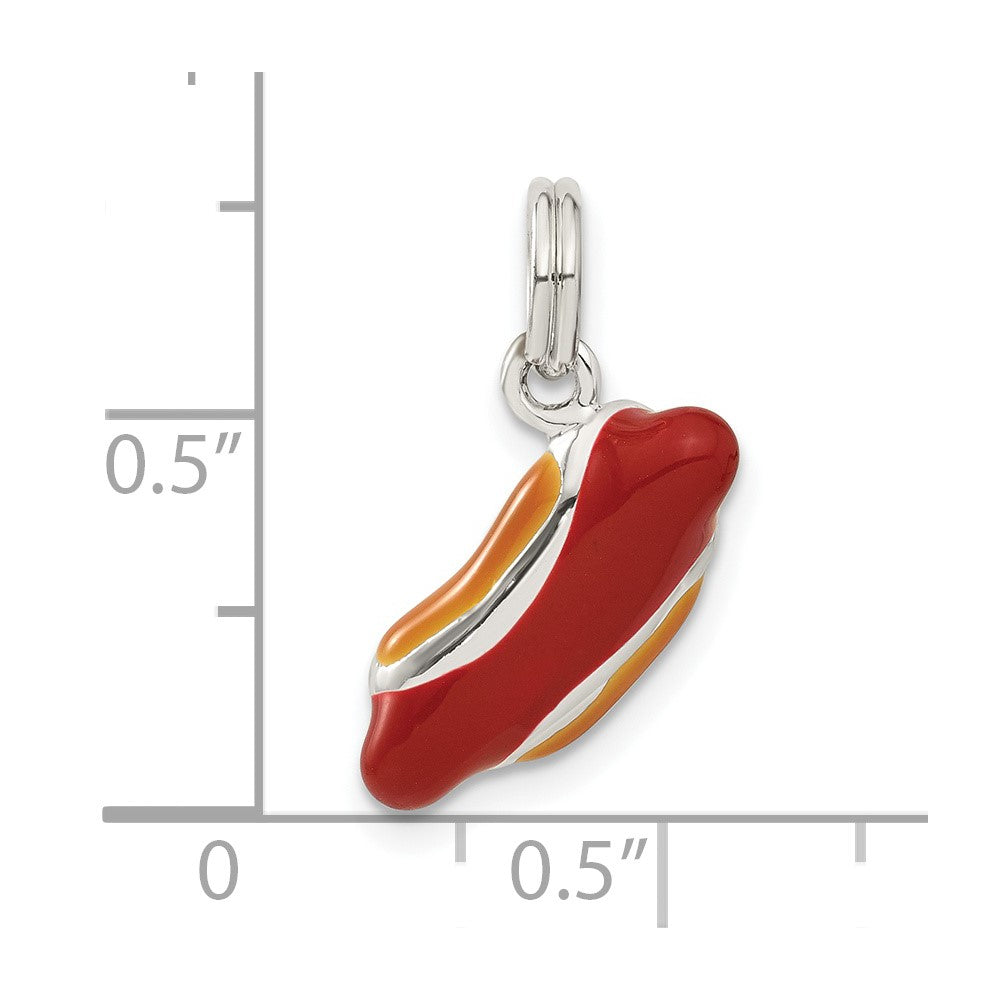 Sterlingsilber Emailliert Hotdog Charm