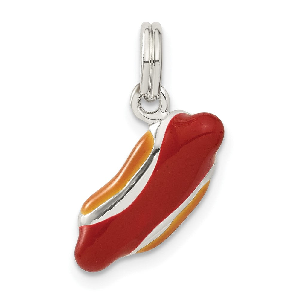 Sterlingsilber Emailliert Hotdog Charm