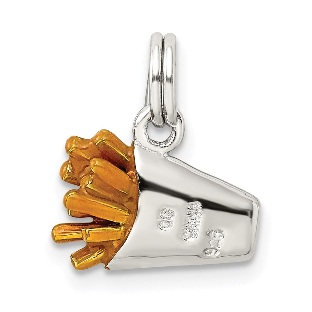 Sterlingsilber Rhodiniert Emailliert French Fry Charm