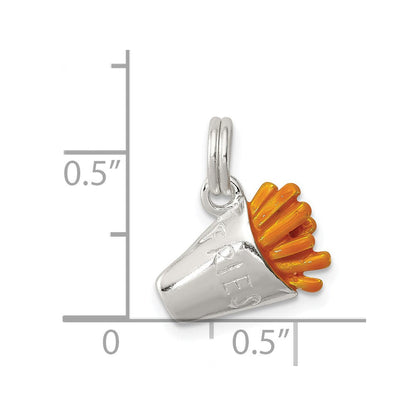 Sterlingsilber Rhodiniert Emailliert French Fry Charm