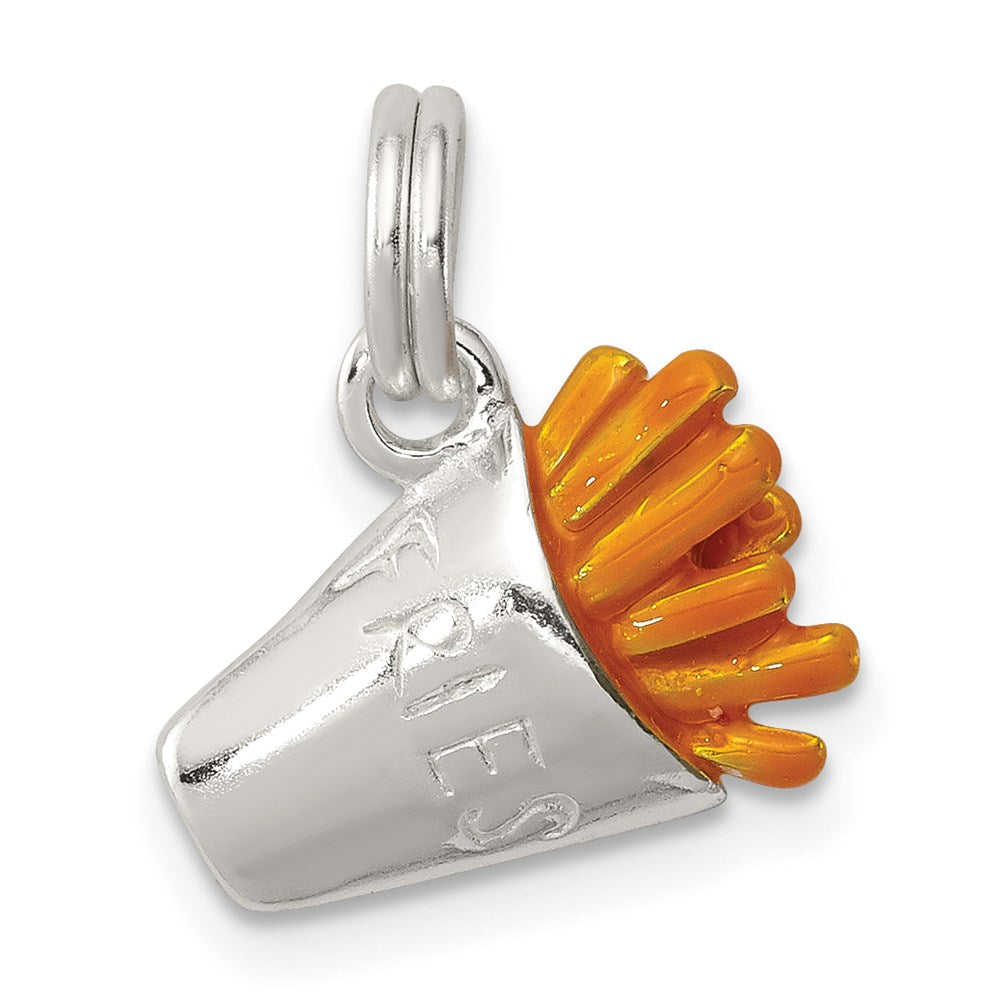 Sterlingsilber Rhodiniert Emailliert French Fry Charm