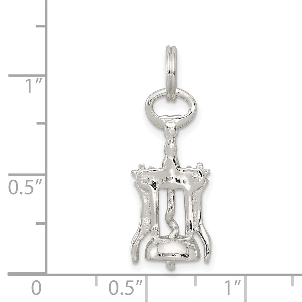 Sterlingsilber Rhodiniert Wine Bottle Opener Charm