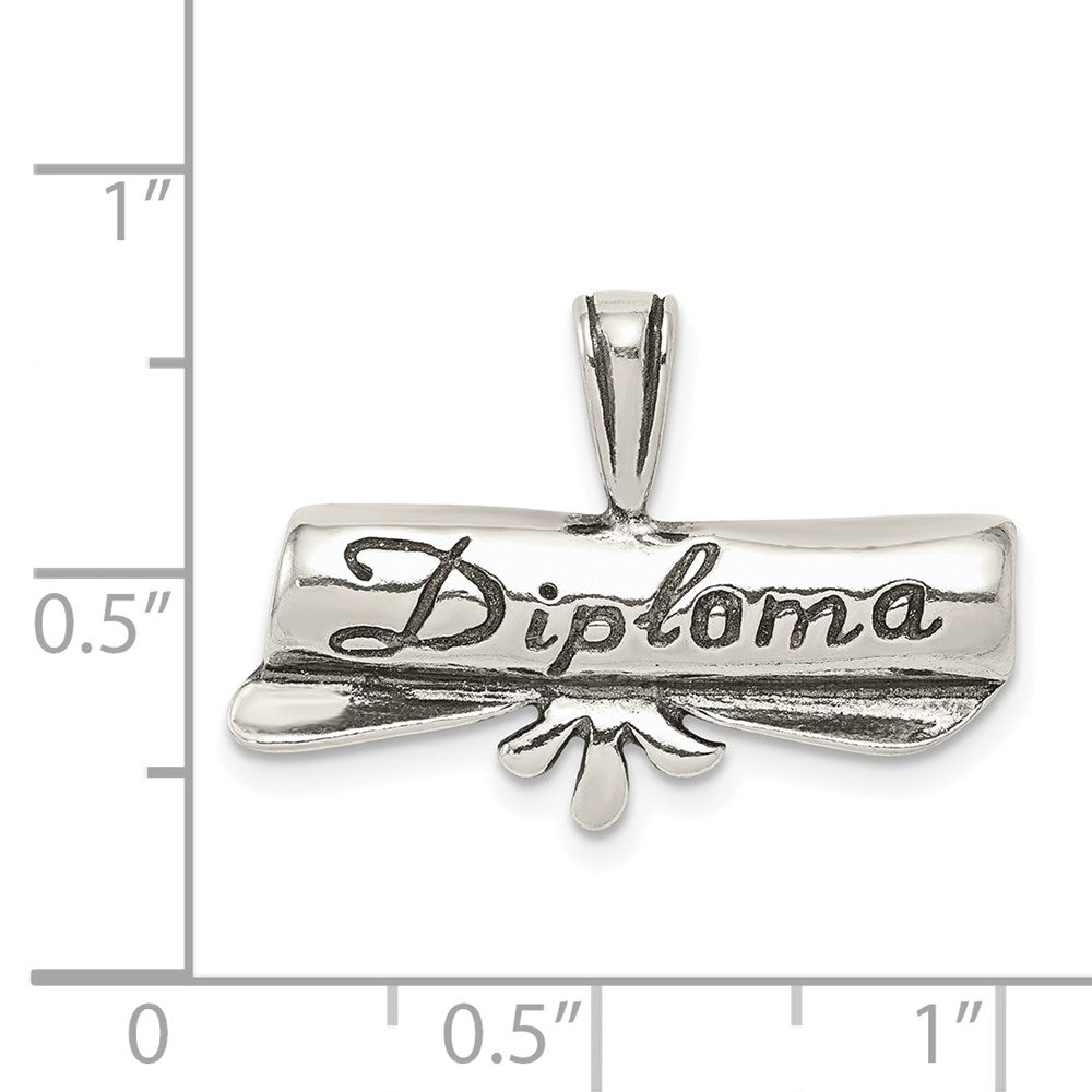 Sterlingsilber Poliert & Antik Diploma Anhänger