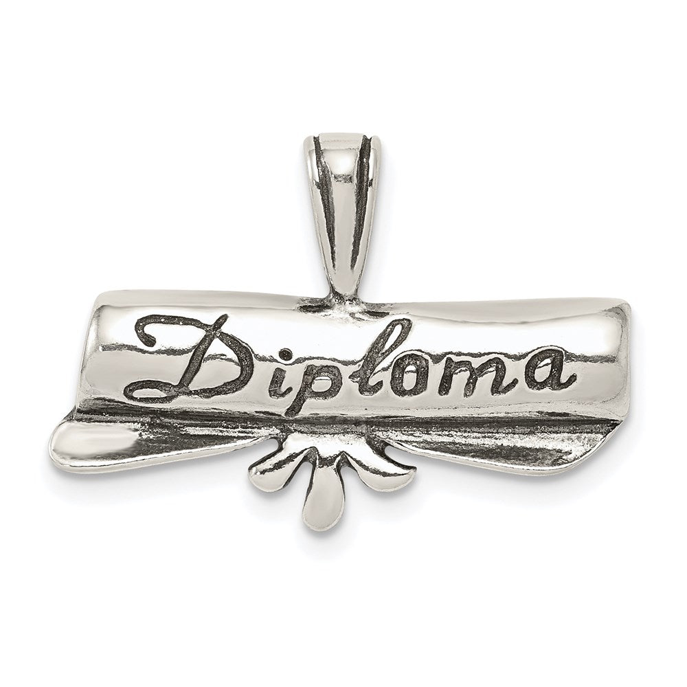 Sterlingsilber Poliert & Antik Diploma Anhänger