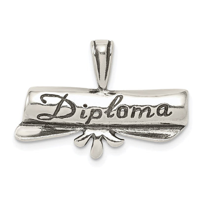 Sterlingsilber Poliert & Antik Diploma Anhänger
