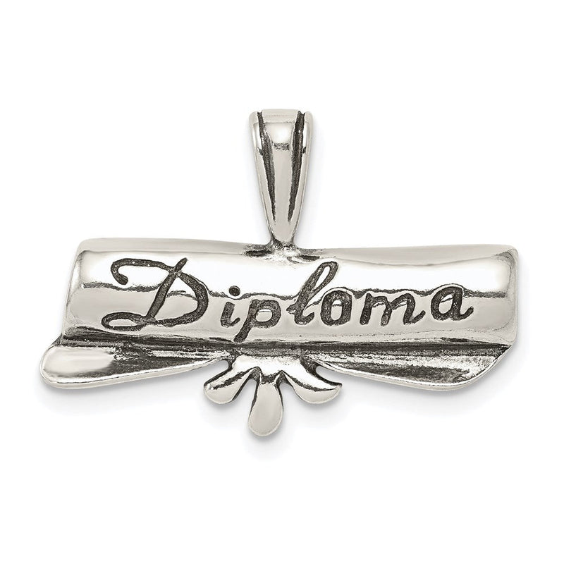 Sterlingsilber Poliert & Antik Diploma Anhänger