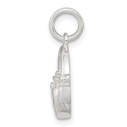 Sterlingsilber Rhodiniert Claddagh mit Grün Zirkonia Charm