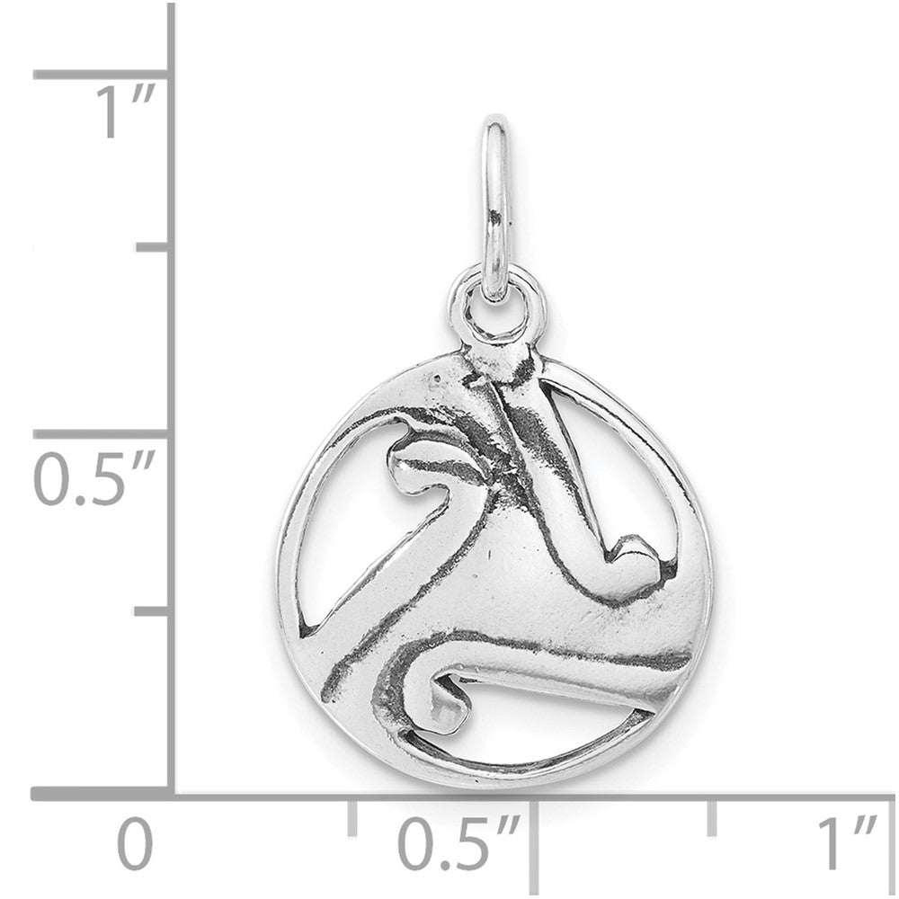 Sterlingsilber Poliert & Antikisiert Keltisch Kreis Charm