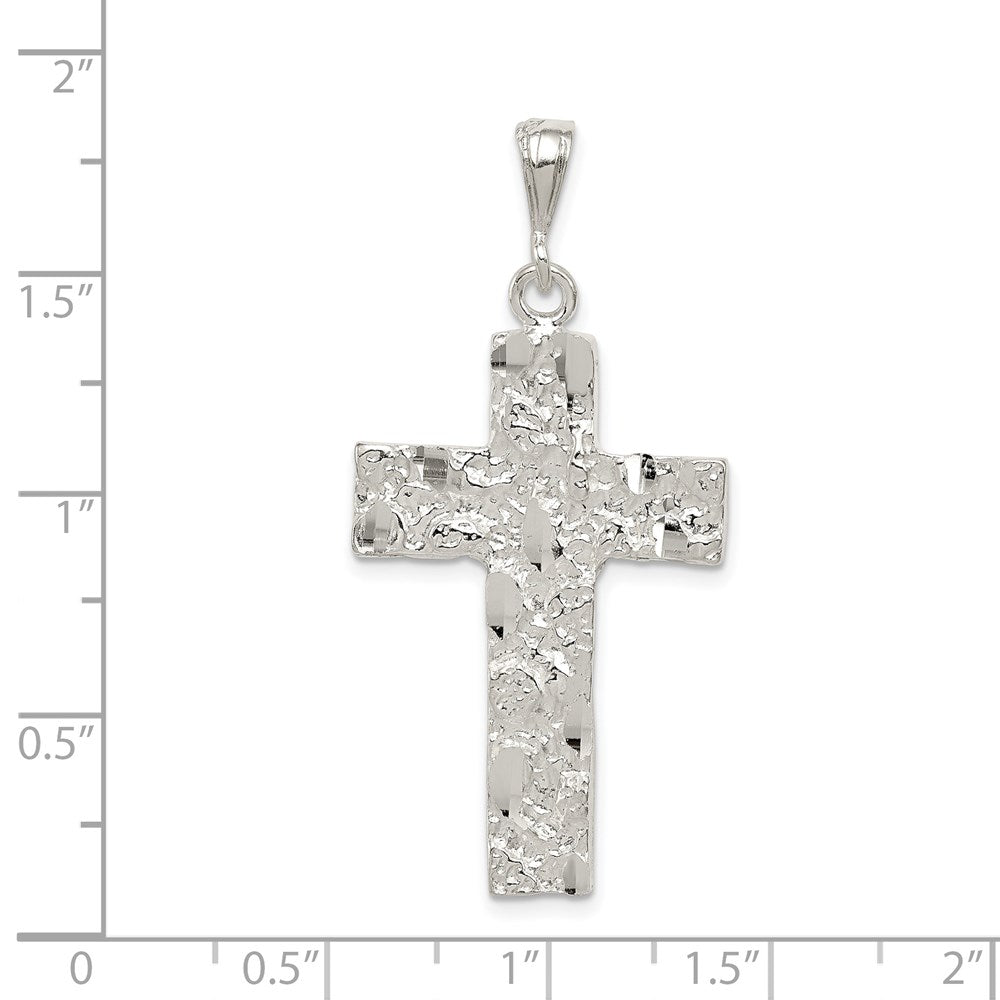 Sterlingsilber Nugget Kreuz Anhänger