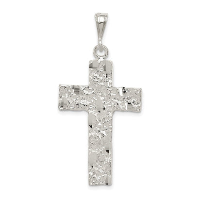 Sterlingsilber Nugget Kreuz Anhänger