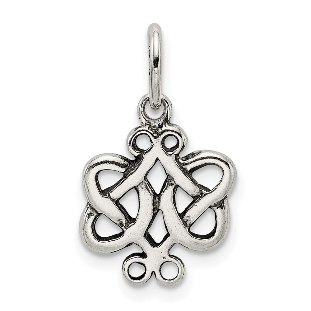 Sterlingsilber Antikisiert Ranke Keltisch Knoten Charm