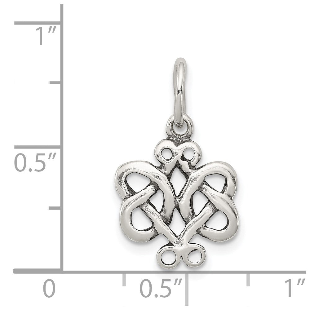 Sterlingsilber Antikisiert Ranke Keltisch Knoten Charm
