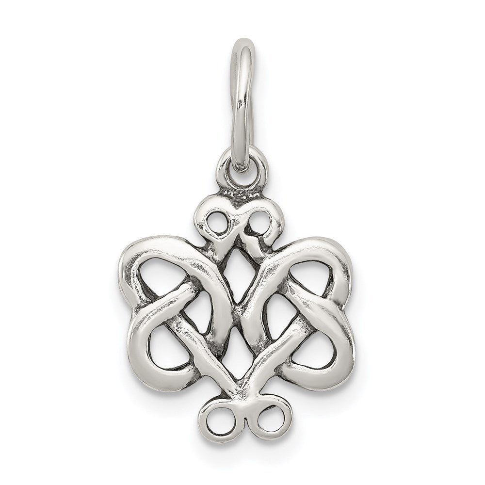 Sterlingsilber Antikisiert Ranke Keltisch Knoten Charm