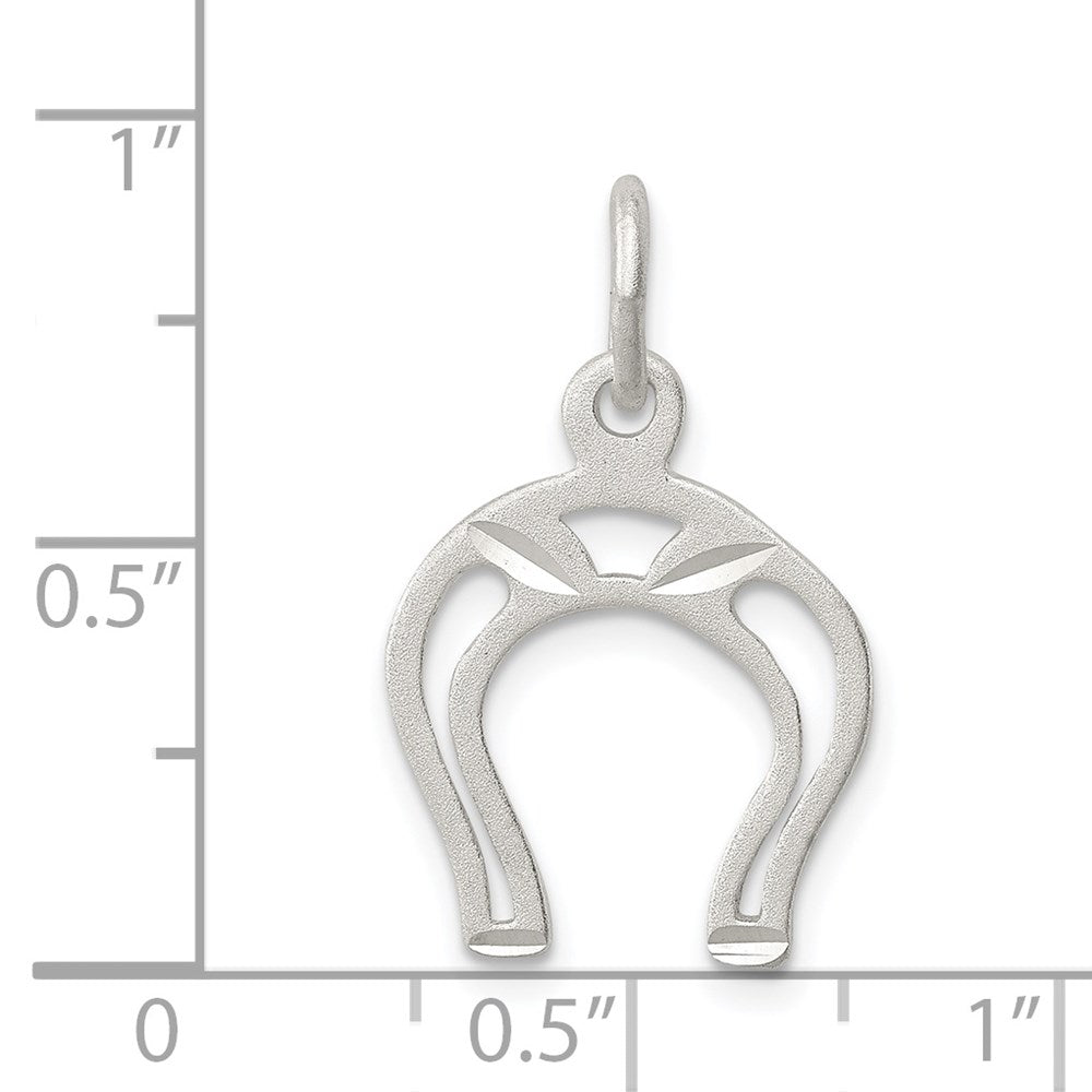 Sterlingsilber Satiniert Offen Style Hufeisen Charm