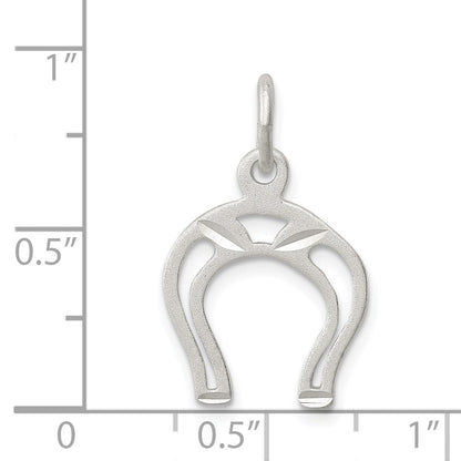 Sterlingsilber Satiniert Offen Style Hufeisen Charm