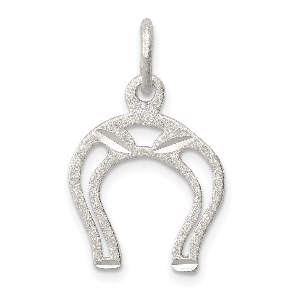 Sterlingsilber Satiniert Offen Style Hufeisen Charm
