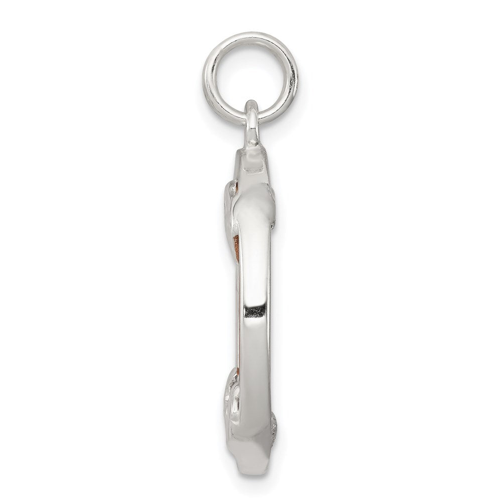 Sterlingsilber Rhodiniert Penny Charm