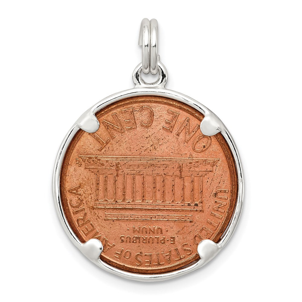 Sterlingsilber Rhodiniert Penny Charm