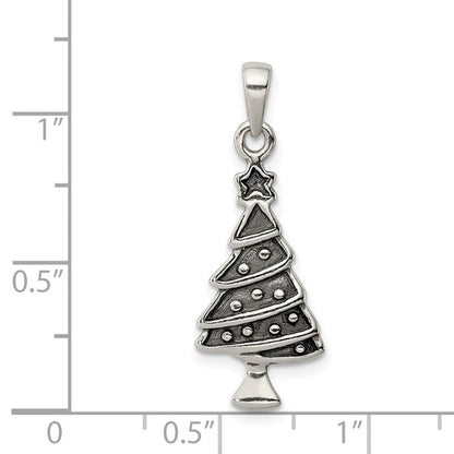 Sterlingsilber Antikisiert Weihnachten Baum Anhänger
