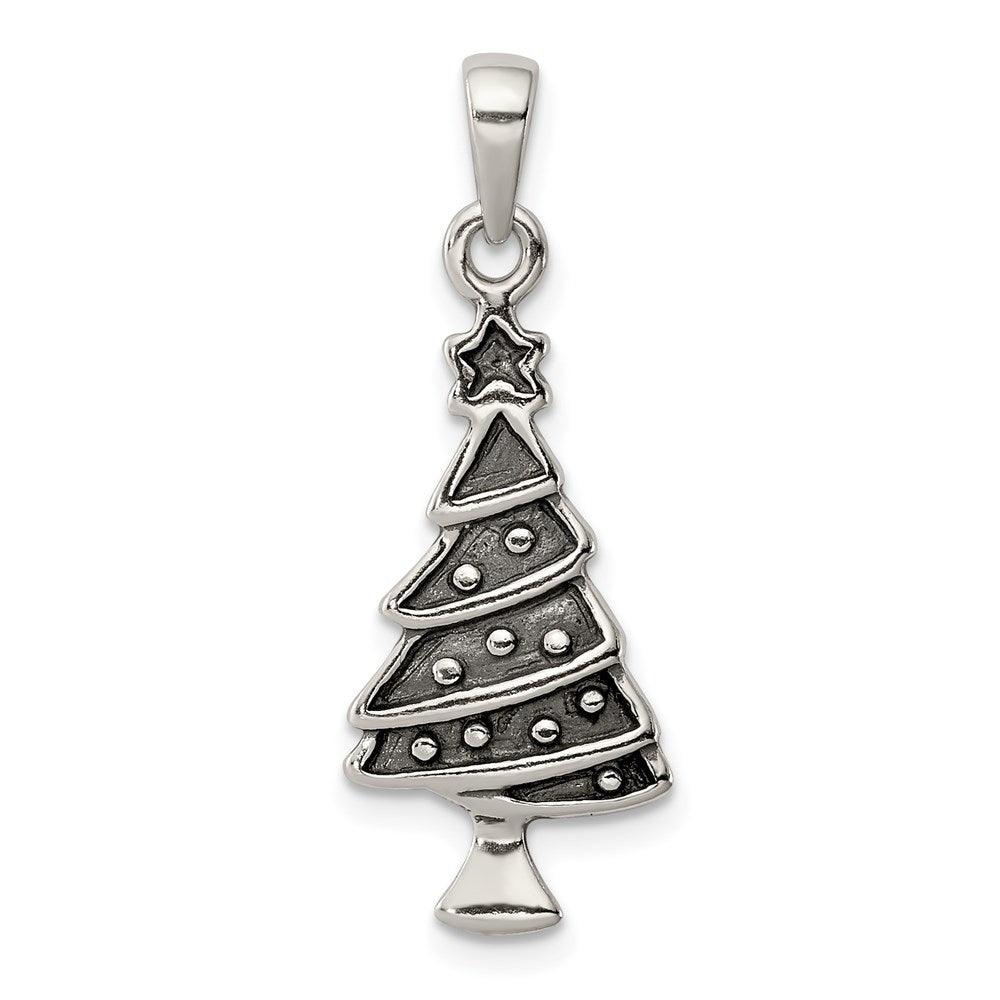 Sterlingsilber Antikisiert Weihnachten Baum Anhänger