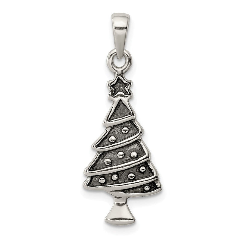 Sterlingsilber Antikisiert Weihnachten Baum Anhänger