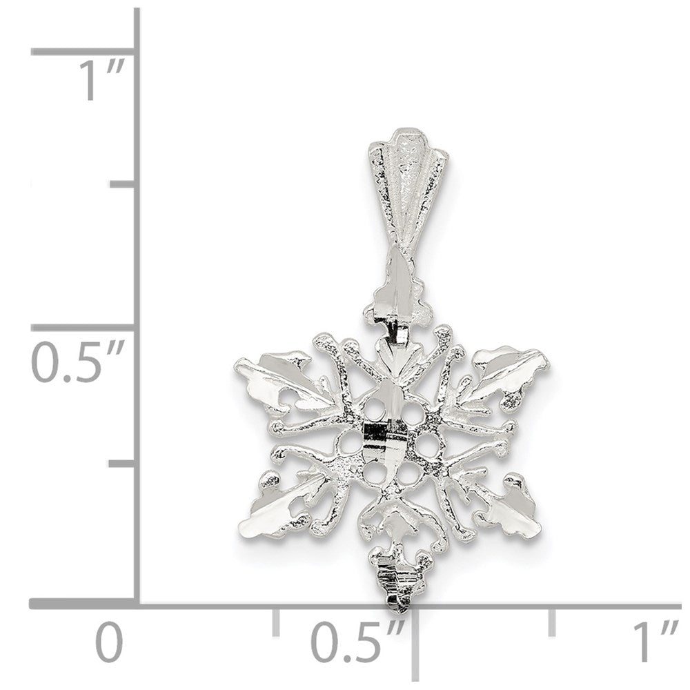 Sterlingsilber Diamantiert Schneeflocke Anhänger