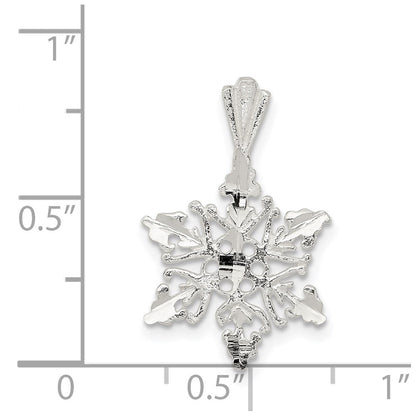 Sterlingsilber Diamantiert Schneeflocke Anhänger