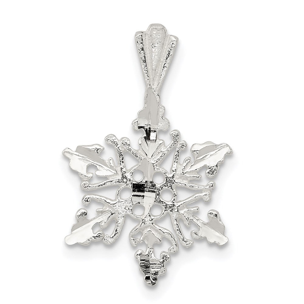 Sterlingsilber Diamantiert Schneeflocke Anhänger