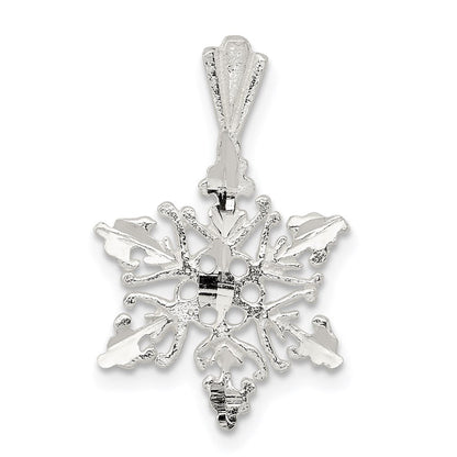 Sterlingsilber Diamantiert Schneeflocke Anhänger