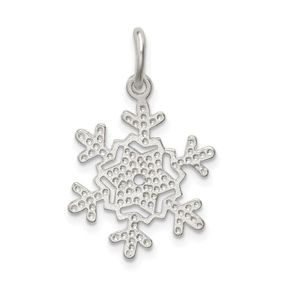 Sterlingsilber Diamantiert Schneeflocke Charm