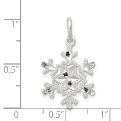 Sterlingsilber Diamantiert Schneeflocke Charm