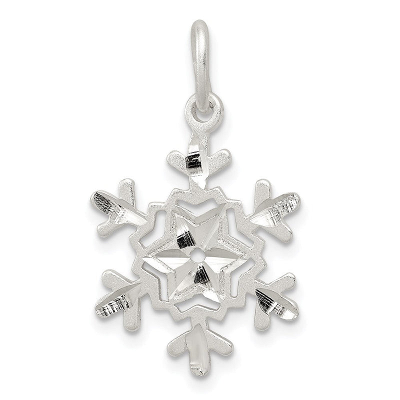 Sterlingsilber Diamantiert Schneeflocke Charm