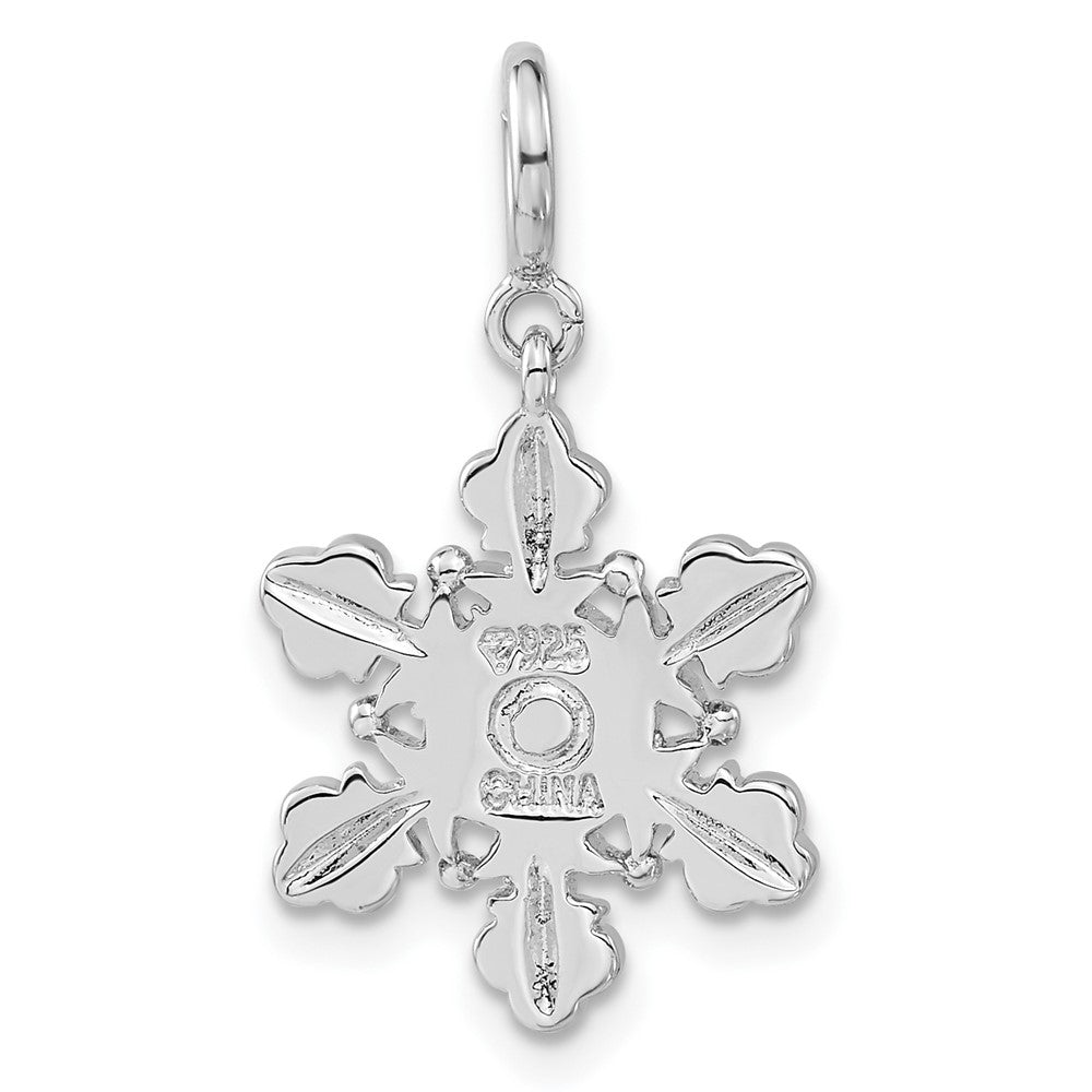 Sterlingsilber Iridescent Kristall Schneeflocke mit Federring Verschluss Charm