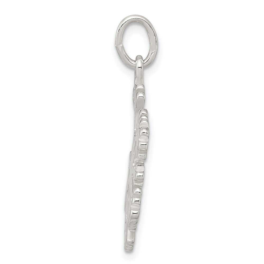 Sterlingsilber Poliert Schneeflocke Charm