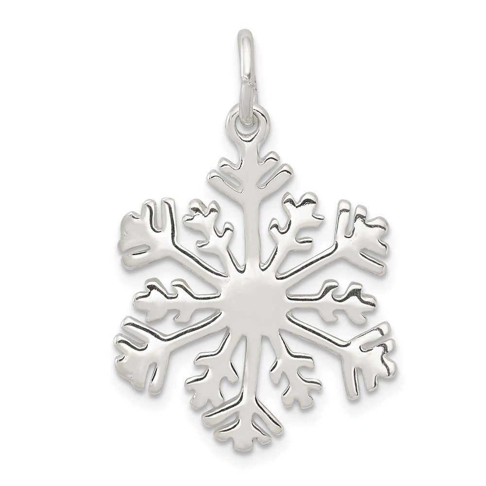Sterlingsilber Poliert Schneeflocke Charm
