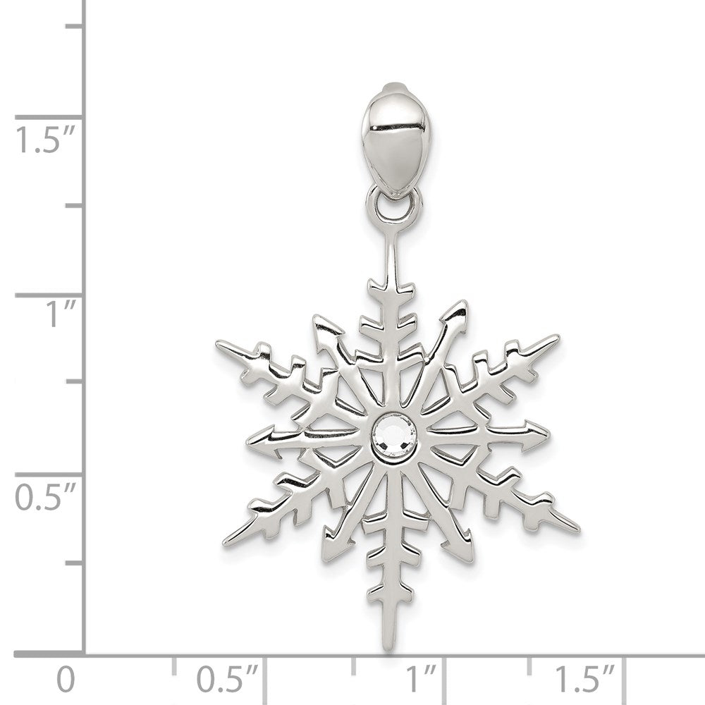 Sterlingsilber Schneeflocke mit Stellux Kristall Anhänger