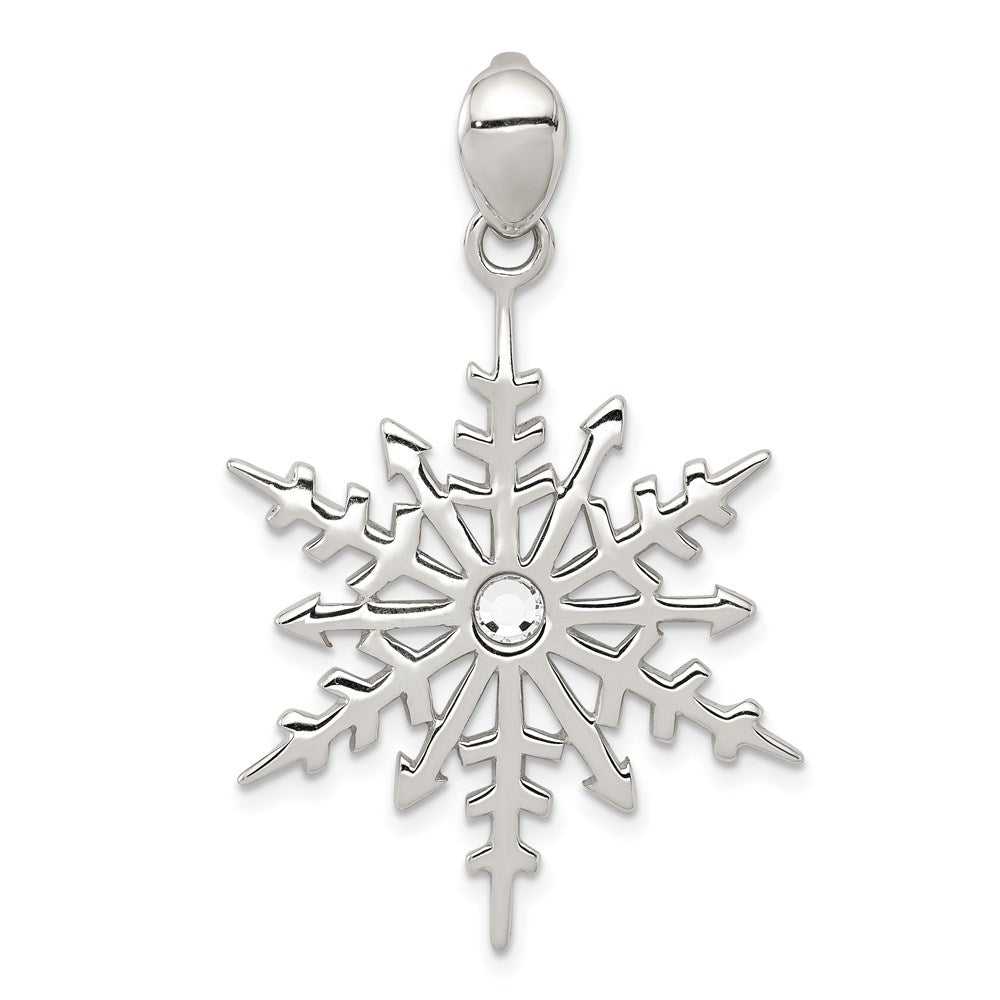 Sterlingsilber Schneeflocke mit Stellux Kristall Anhänger