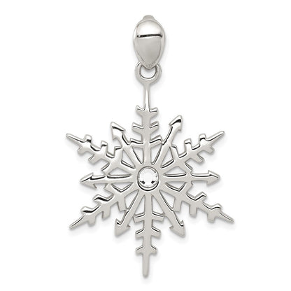 Sterlingsilber Schneeflocke mit Stellux Kristall Anhänger