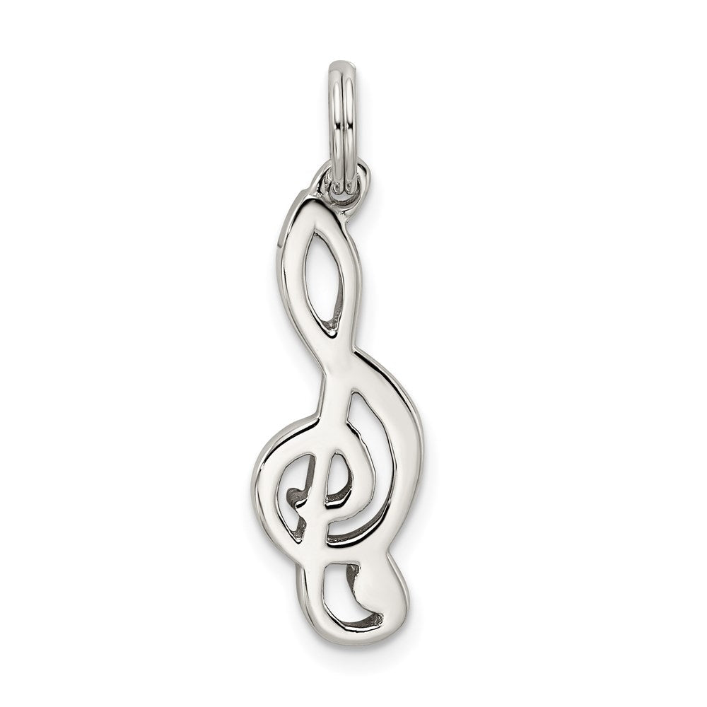 Sterlingsilber Rhodiniert Musik Note Charm