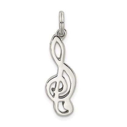 Sterlingsilber Rhodiniert Musik Note Charm